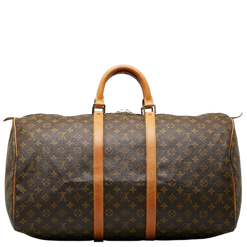 Louis Vuitton Monogram Keepall 55 Boston Bag Travel Bag M41424 Brown