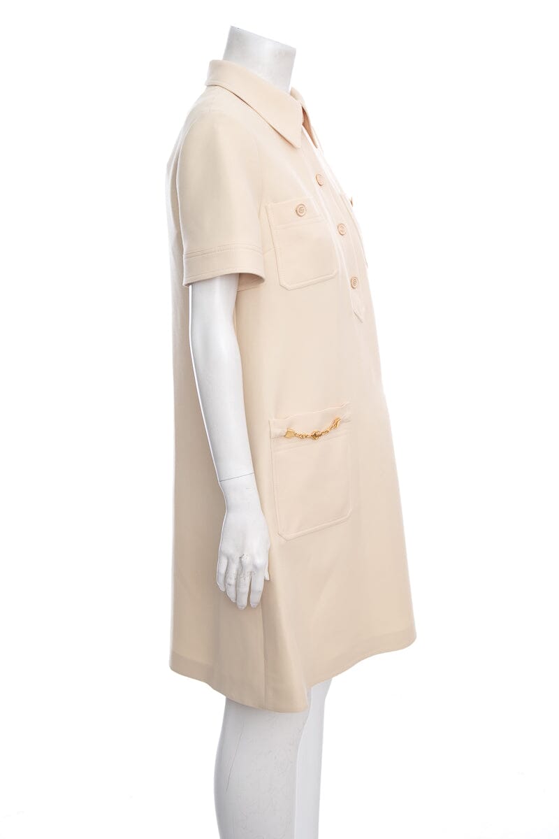 Gucci Beige Short Sleeve Dress SZ 40 NWT