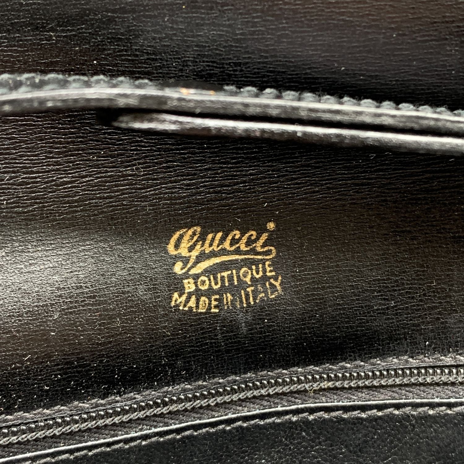 Gucci Vintage Black Monogram Canvas Convertible Shoulder Bag