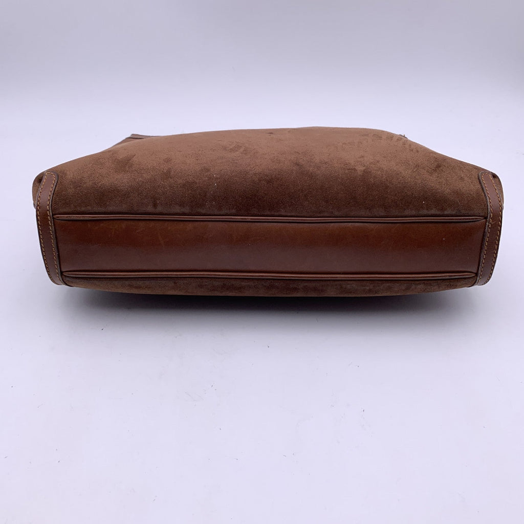 Gucci Vintage Brown Suede Shoulder Bag with Chain Strap