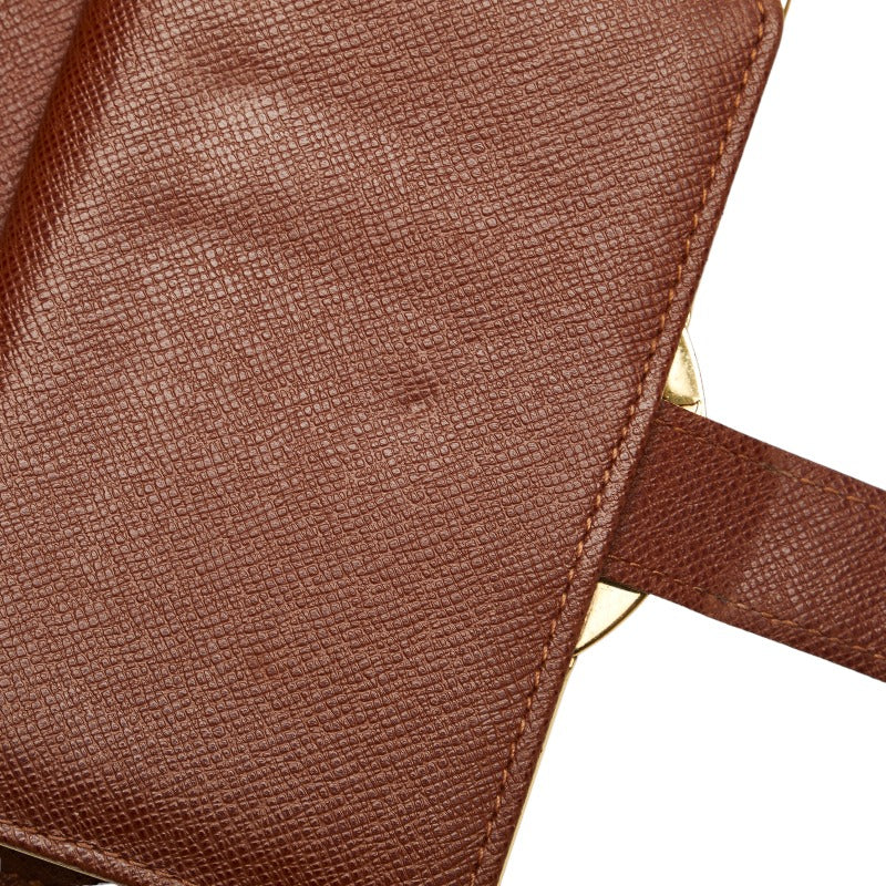 Louis Vuitton Monogram Vienna Double Folded Wallet M61663 Brown PVC Leather  Louis Vuitton