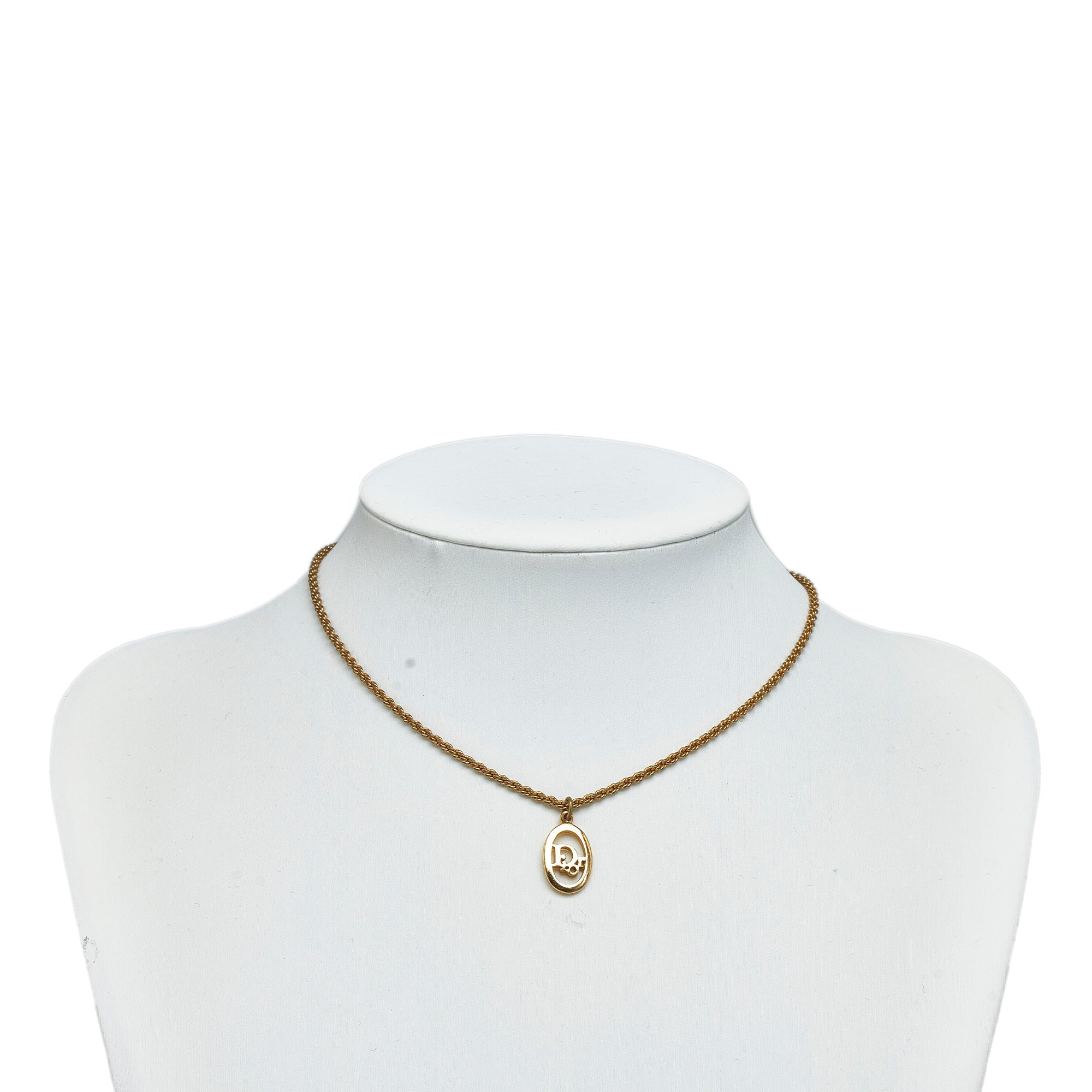 DIOR Gold-Tone Pendant Necklace Costume Necklace