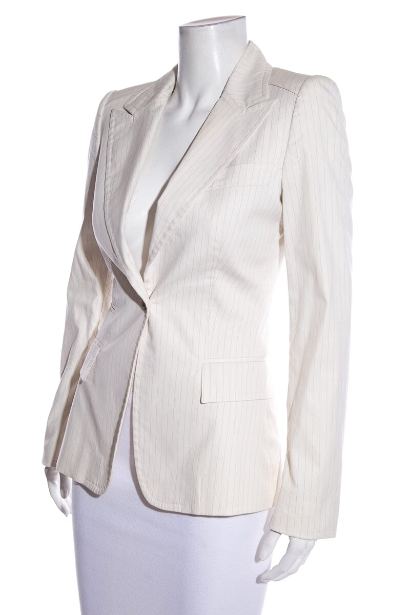 Gucci Ivory Pinstripe Blazer SZ 40