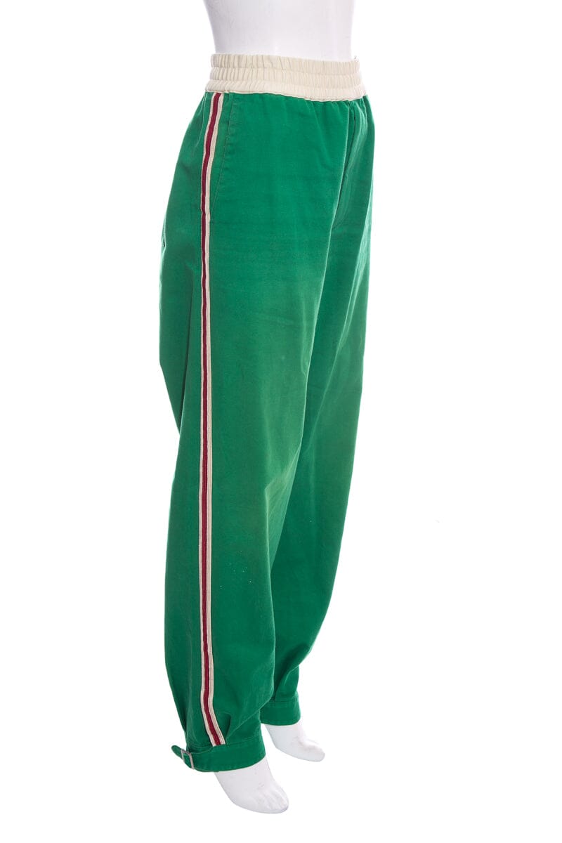 Gucci Green Canvas Jogger Pants SZ 46