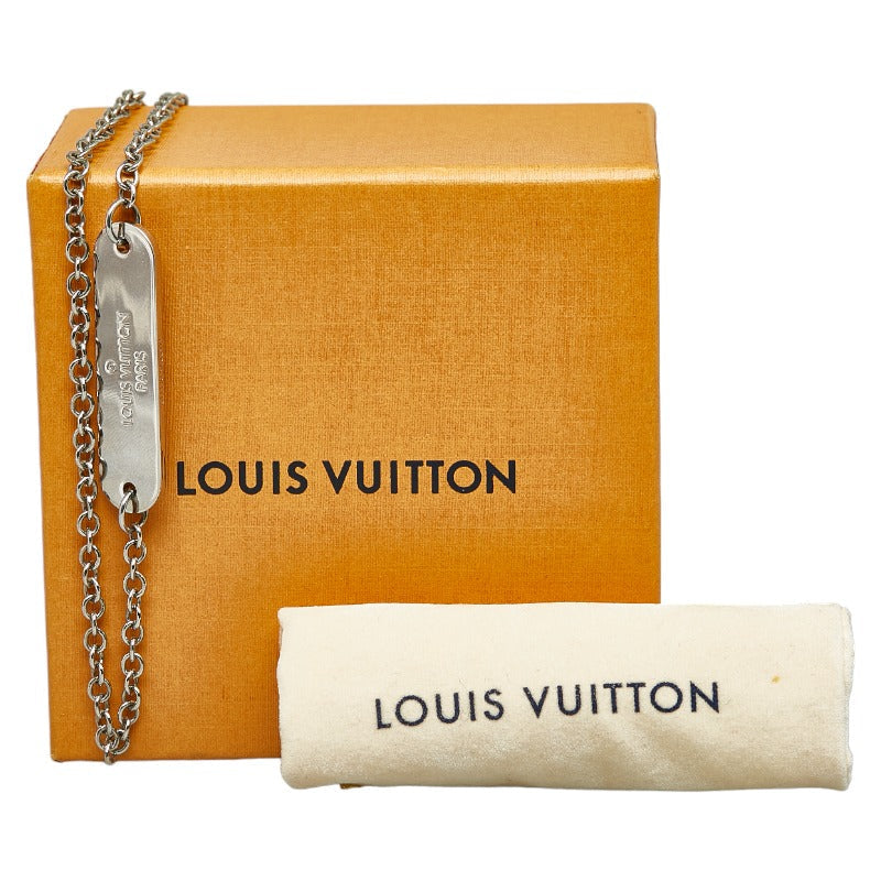 Louis Vuitton Monogram Eclipse Collie Chain Pin-Lock Collar M68875 Silver Metal PVC  Louis Vuitton