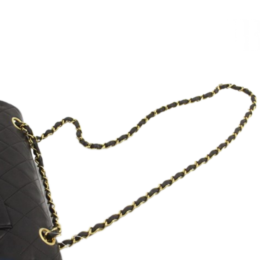 Chanel Black Leather Double flap shoulder bag