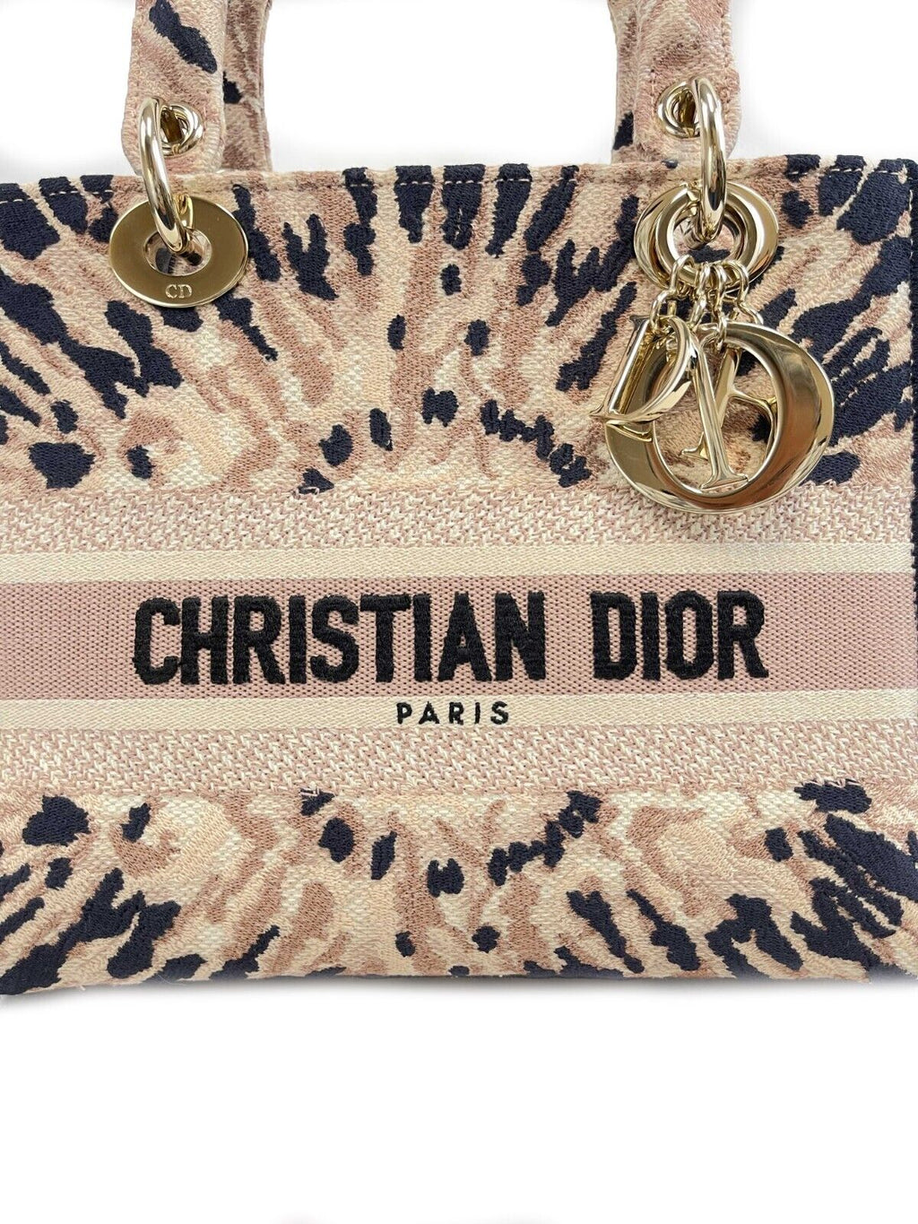 CHRISTIAN DIOR Embroidered Tie Dye Lady Dior Medium