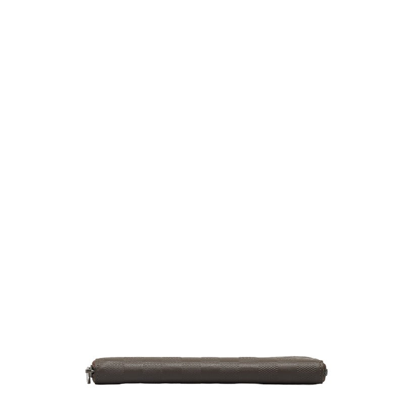 Louis Vuitton Damiere Amphini Vertical Zippie Wallet Round  Long Wallet N62235 Meteor Brown Leather Men LOUIS VUITTON