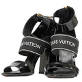 Louis Vuitton Louis Vuitton Sandals Patent Laser/Nylon Black