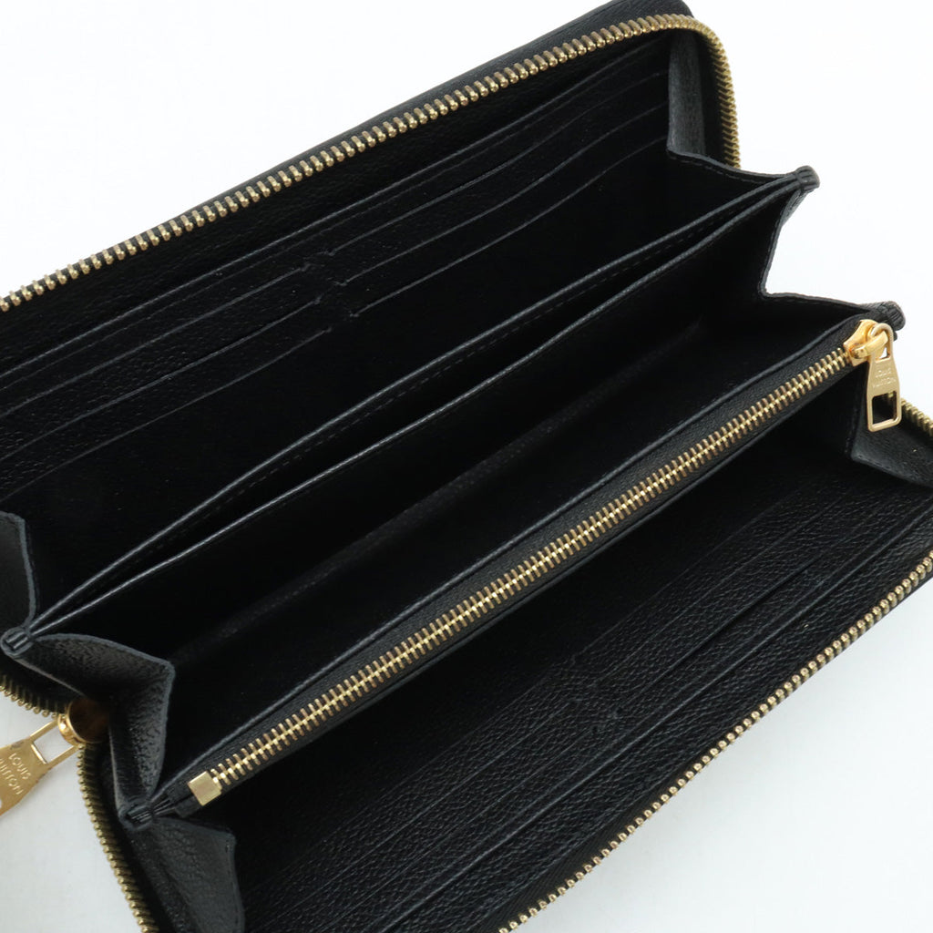 Louis Vuitton Monogram Emplant Zippie Wallet Round Fassner Long Wallet Leather Noir Black M61864
