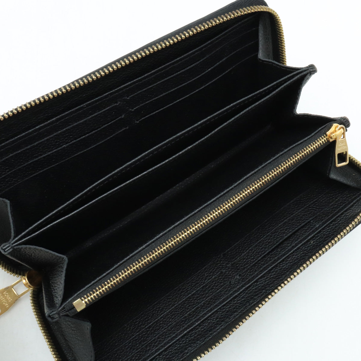 Louis Vuitton Monogram Emplant Zippie Wallet Round Fassner Long Wallet Leather Noir Black M61864