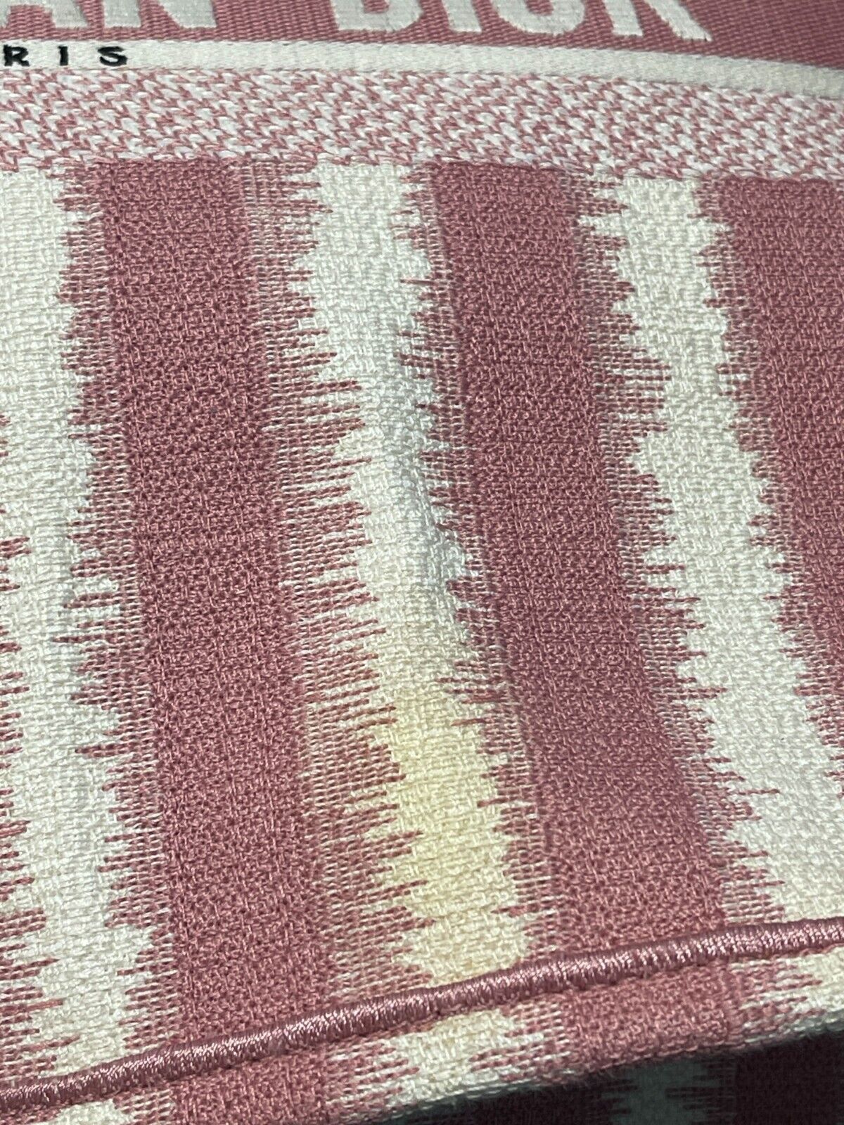 DIOR Bayadere Stripe Large Book Tote D-Stripes Embroidery Pink