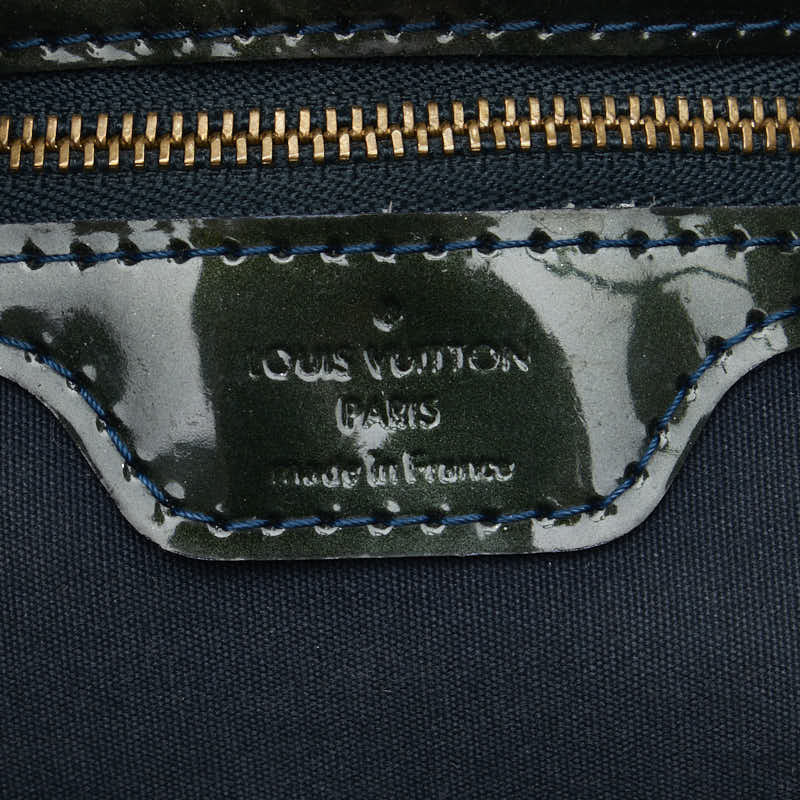 Louis Vuitton Wilshere PM Handbag Monogram Vernis M93684 Blue Green Patent Ladies