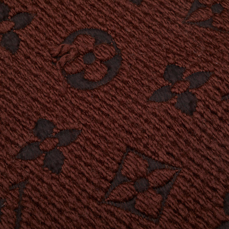 Louis Vuitton Monogram Esharp Logomania M72241 Brown Black Wool Silk  Louis Vuitton