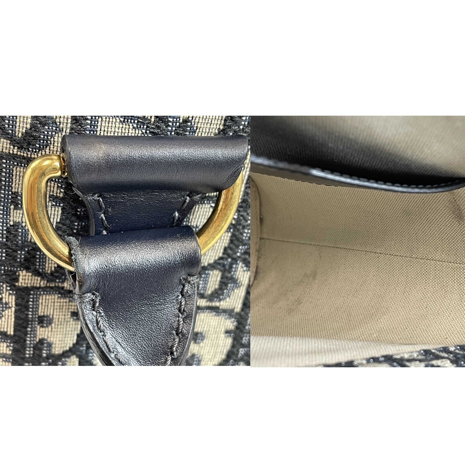CHRISTIAN DIOR Oblique Studded 2017 DiorAvenue Blue Top Handle Crossbody Bag