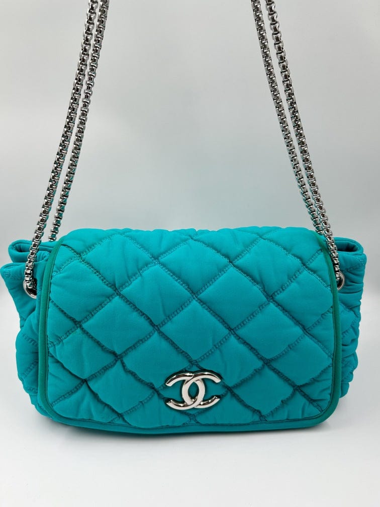 Chanel Bubble Quilted Shoulder Bag - Turquoise Blue