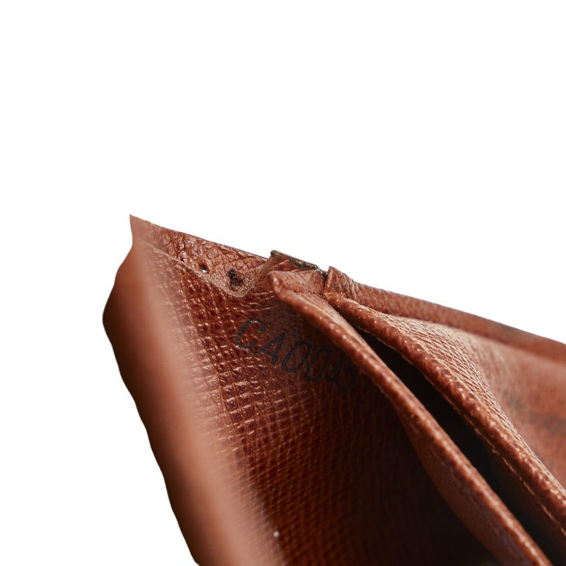 Louis Vuitton Monogram Vienna Double Folded Wallet M61663 Brown PVC Leather  Louis Vuitton