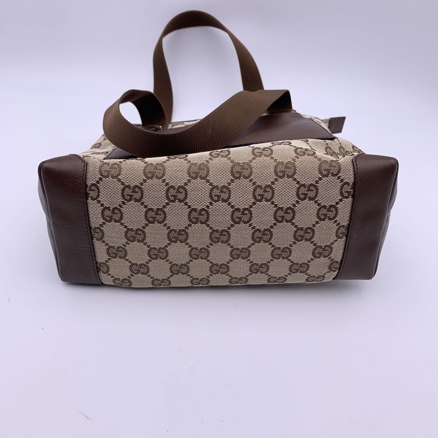 Gucci Vintage Brown Monogram Canvas Front Pocket Tote Bag