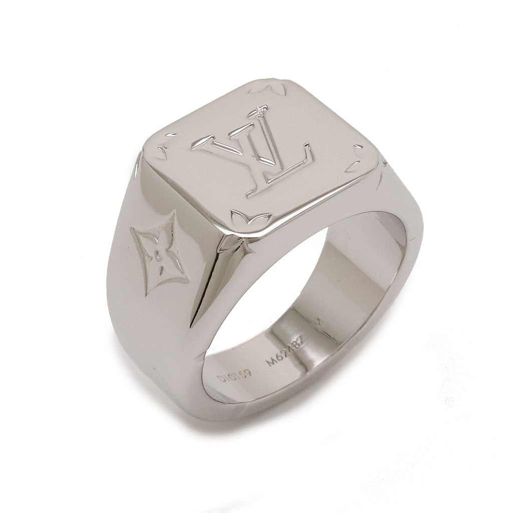 Louis Vuitton Monogram Ring M Size #19 No. 19 Silver Colour M62487