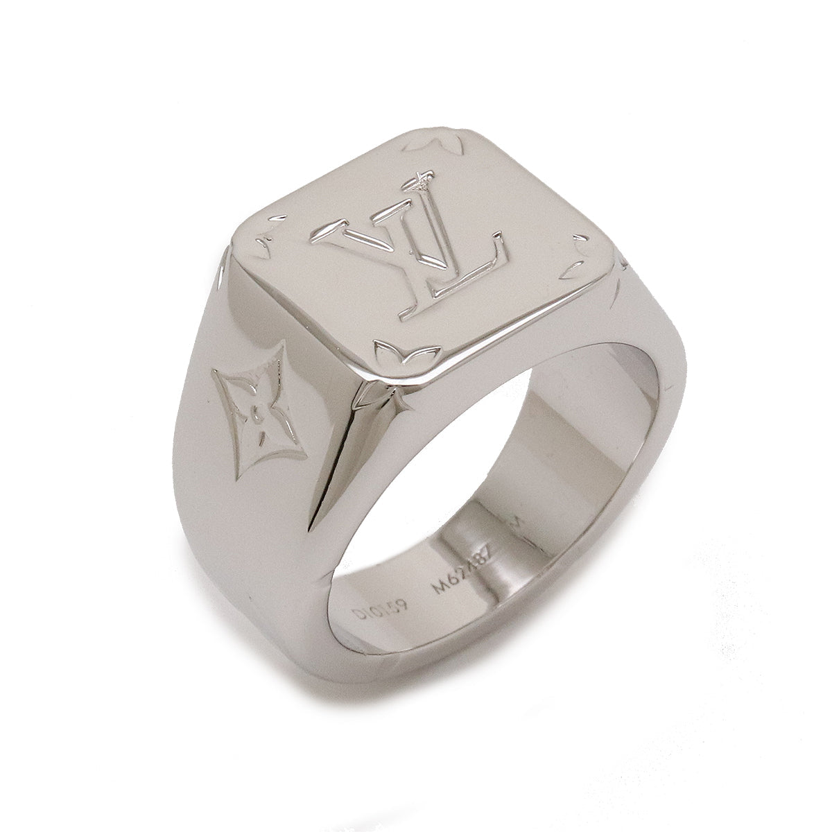 Louis Vuitton Monogram Ring M Size #19 No. 19 Silver Colour M62487