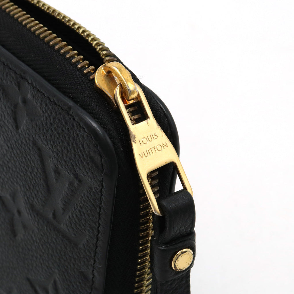 Louis Vuitton Monogram Emplant Zippie Wallet Round Fassner Long Wallet Leather Noir Black M61864