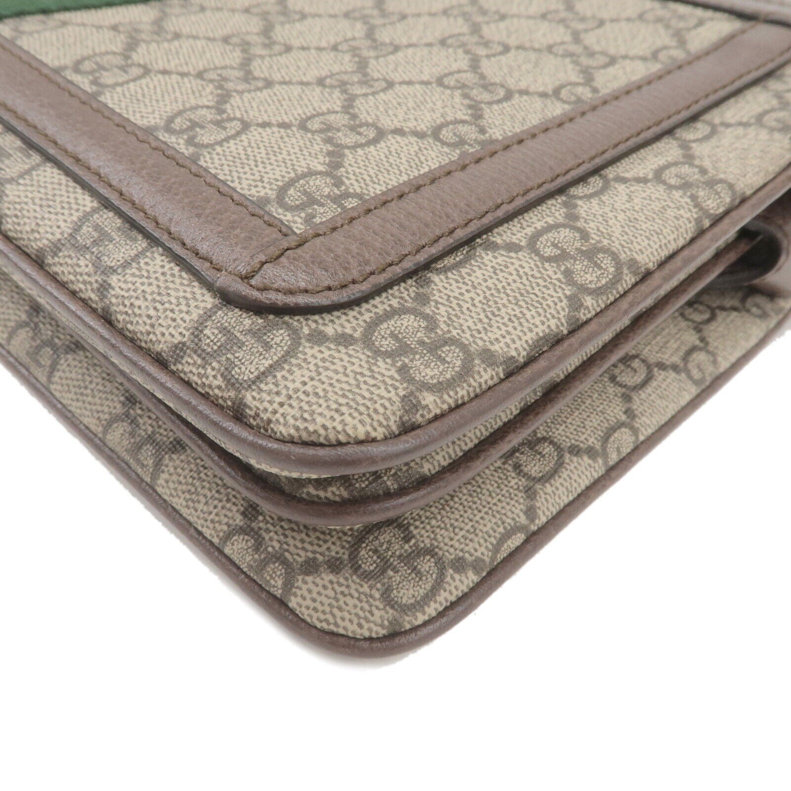 GUCCI Ophidia GG Supreme Leather Medium Shoulder Bag Beige 523354