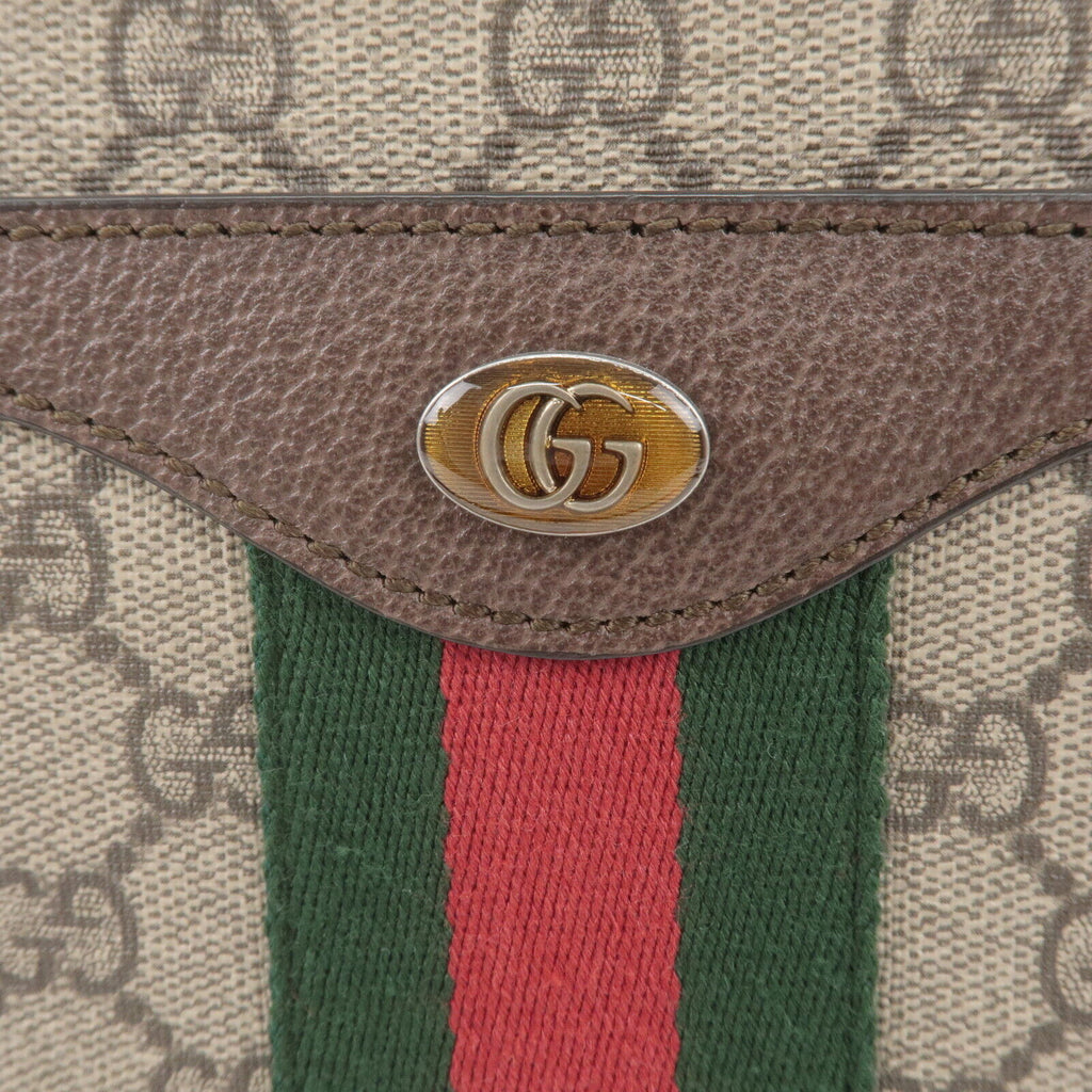 GUCCI Ophidia GG Supreme Leather Medium Shoulder Bag Beige 523354