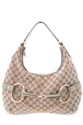 Gucci Brown Jackie O Horsebit Canvas Handbag