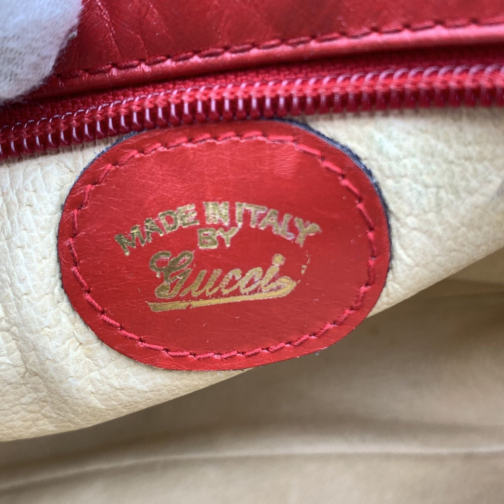 Gucci Vintage Red Leather Small Crossbody Messenger Bag