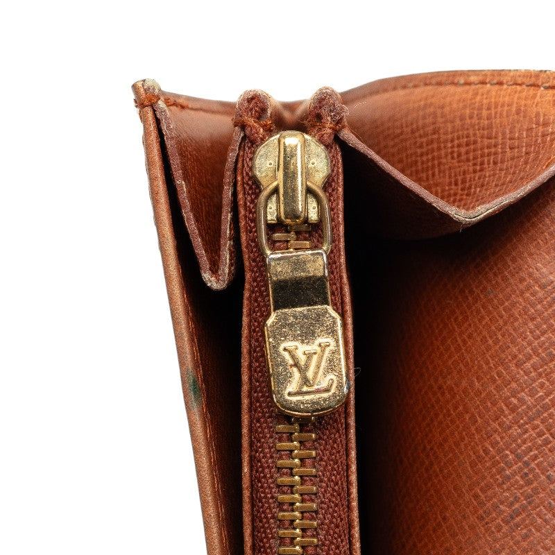 Louis Vuitton Monogram M61735 Double Folded Wallet PVC/Leather Brown