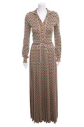 Gucci Orange & Green Long Sleeve Maxi Dress SZ XS