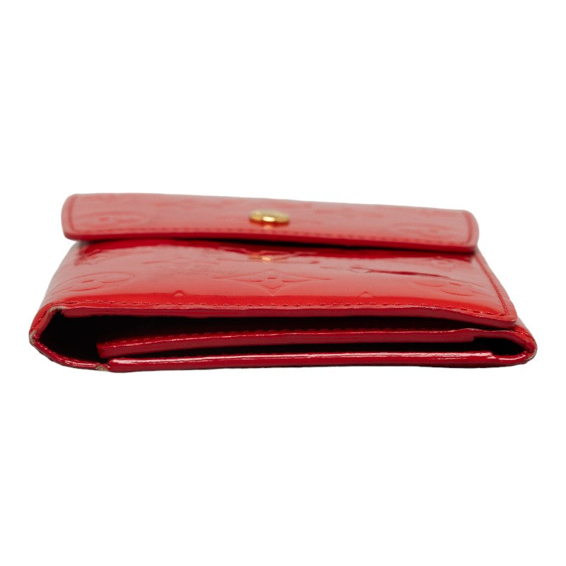 Louis Vuitton Louis Vuitton Verney M91153 Double Folded Wallet Patent Leather Red