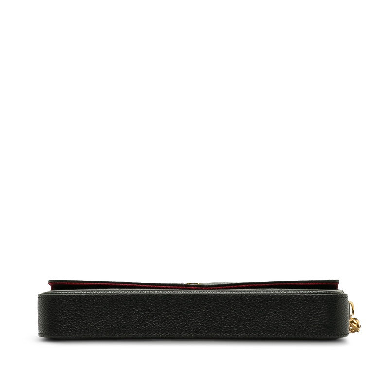 LOUIS VUITTON Louis Vuitton Monogram Amplant M80482 Shoulder Bag Leather Black Beige
