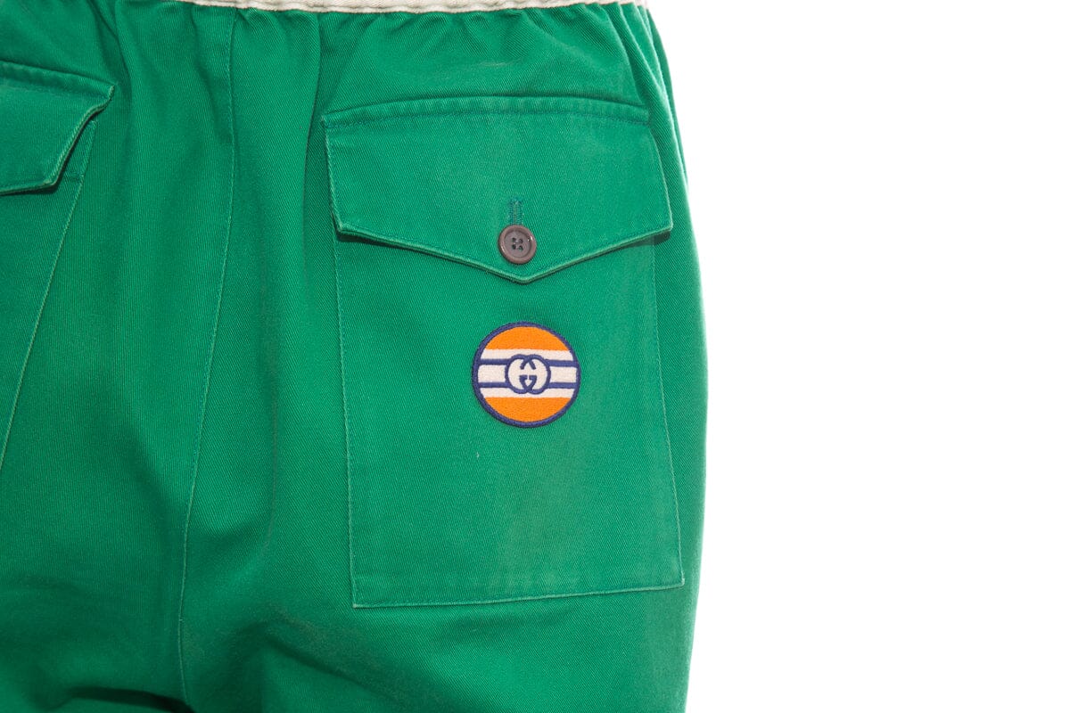 Gucci Green Canvas Jogger Pants SZ 46