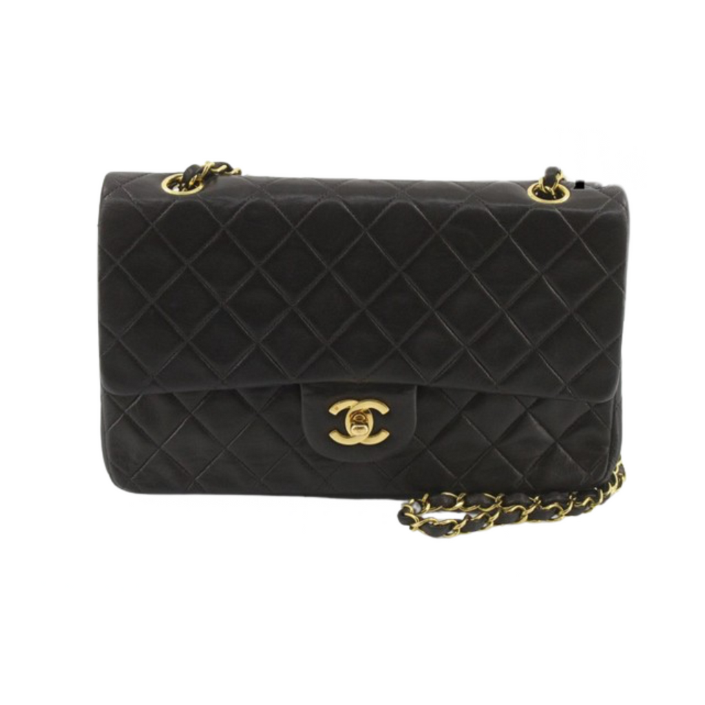 Chanel Black Leather Double flap shoulder bag