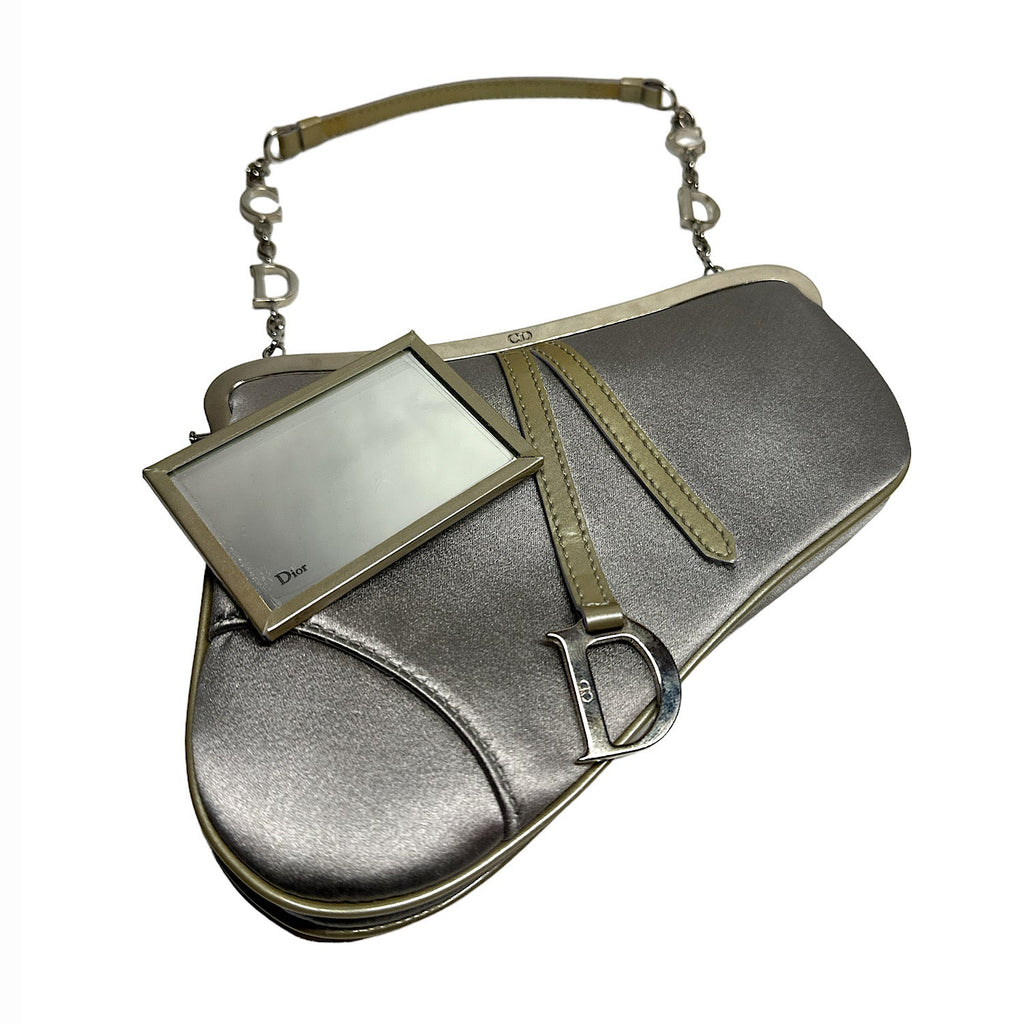 CHRISTIAN DIOR Vintage Mini Satin Saddle Bag