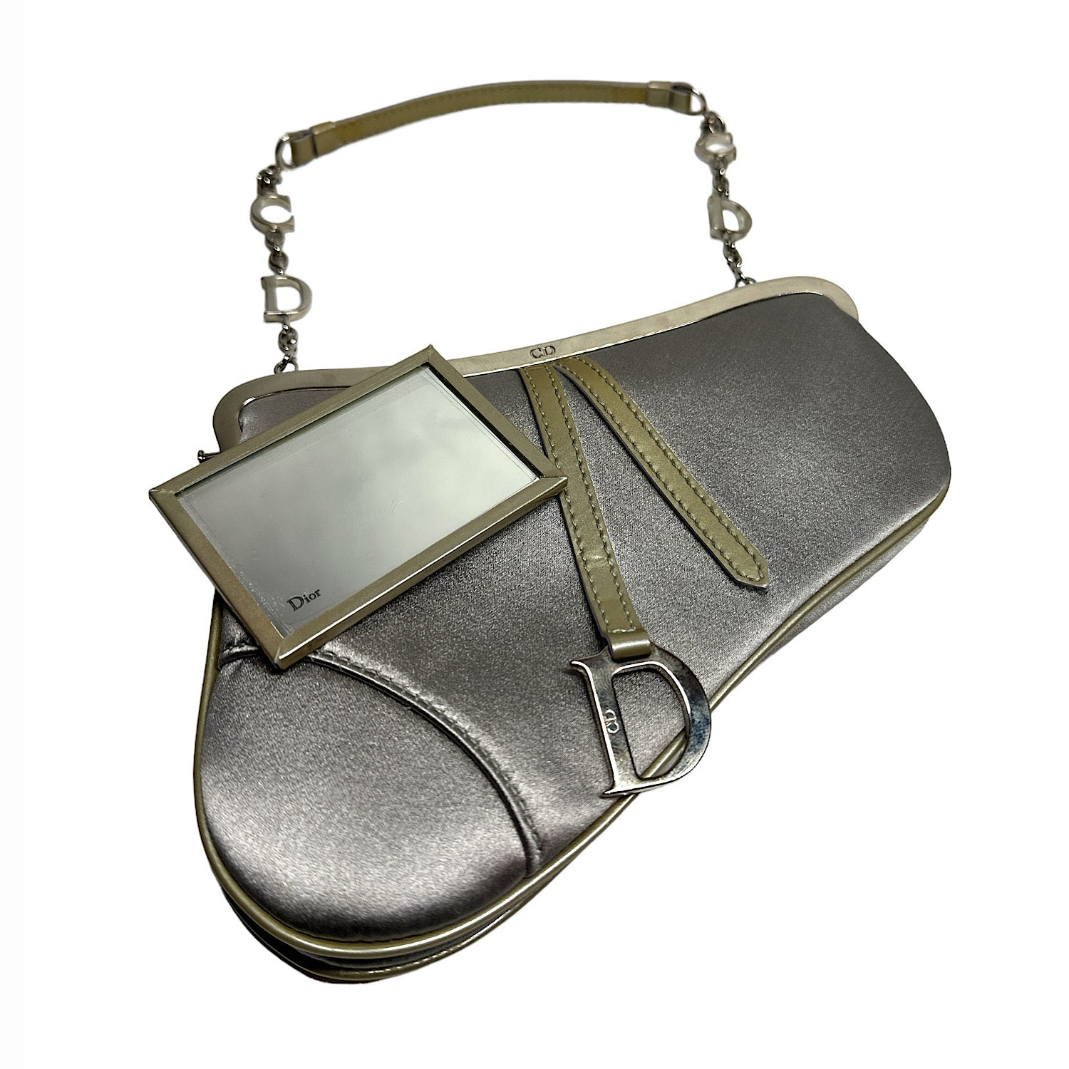 CHRISTIAN DIOR Vintage Mini Satin Saddle Bag