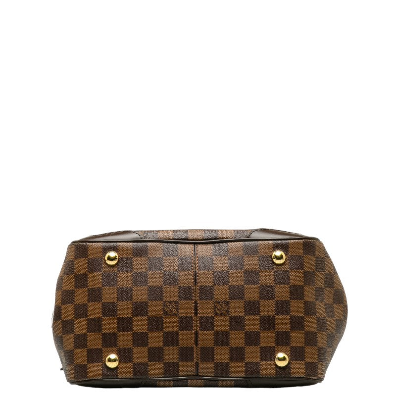 Louis Vuitton Verona PM Handbag N41117 Brown PVC Leather Lady Louis Vuitton