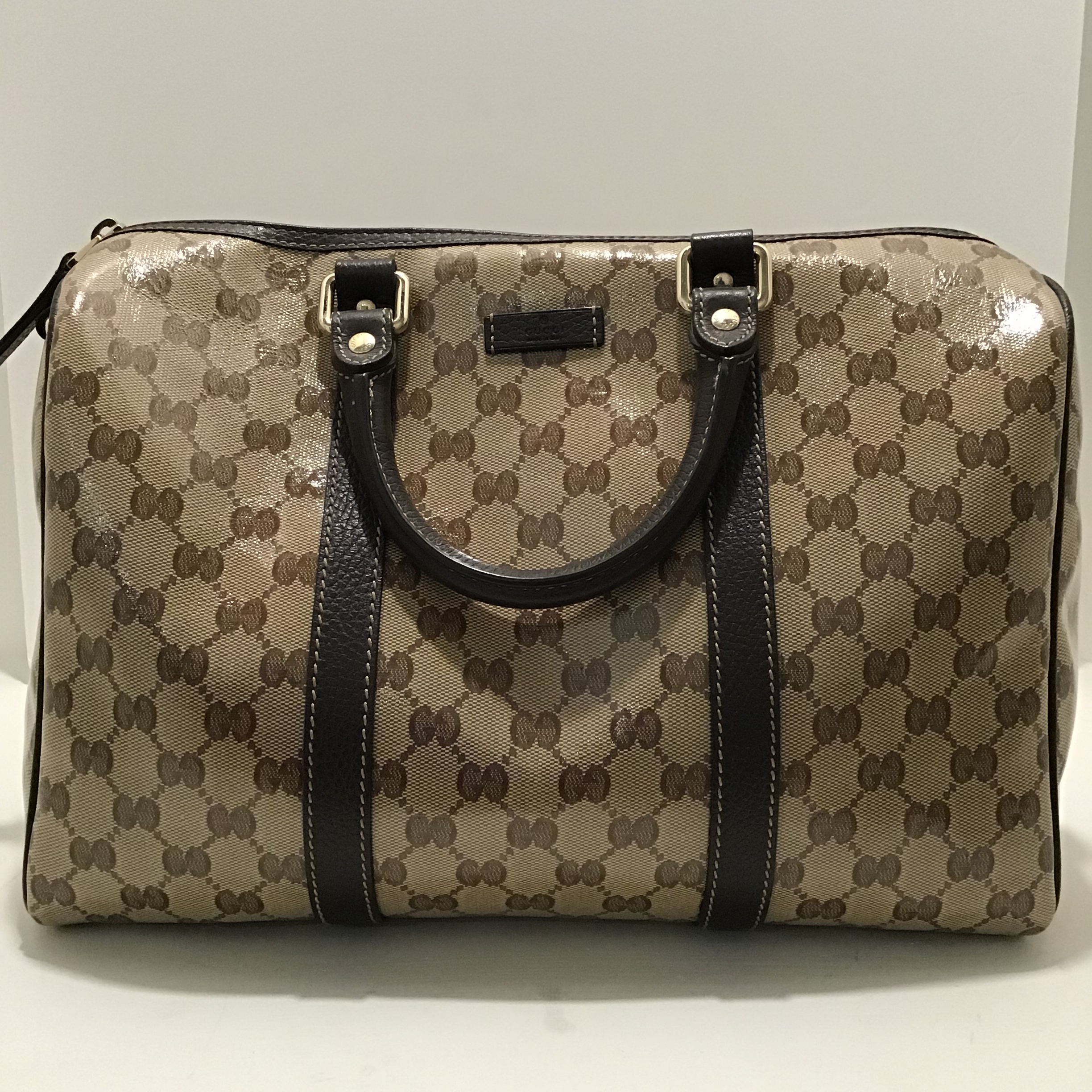 Gucci Boston Patent Leather Bowling Bag