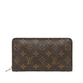 Louis Vuitton Monograms Portemoney Long Wallet Round Fassner M61727 Brown PVC Leather  Louis Vuitton