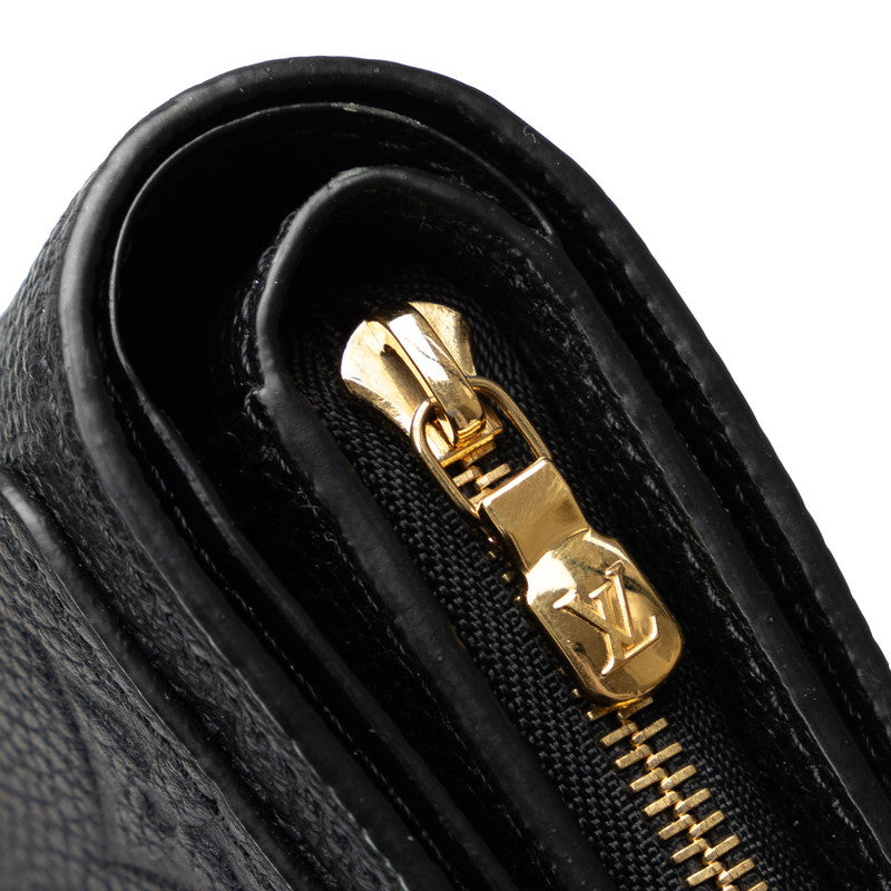 LOUIS VUITTON Louis Vuitton Monogram Amplant M80151 Double Folded Wallet Carf/Leather Noir Black  Fold
