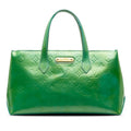 Louis Vuitton Monogram Verney M91724 Handbag Patent Leather Blue Lagoon Green Lady Lagoon