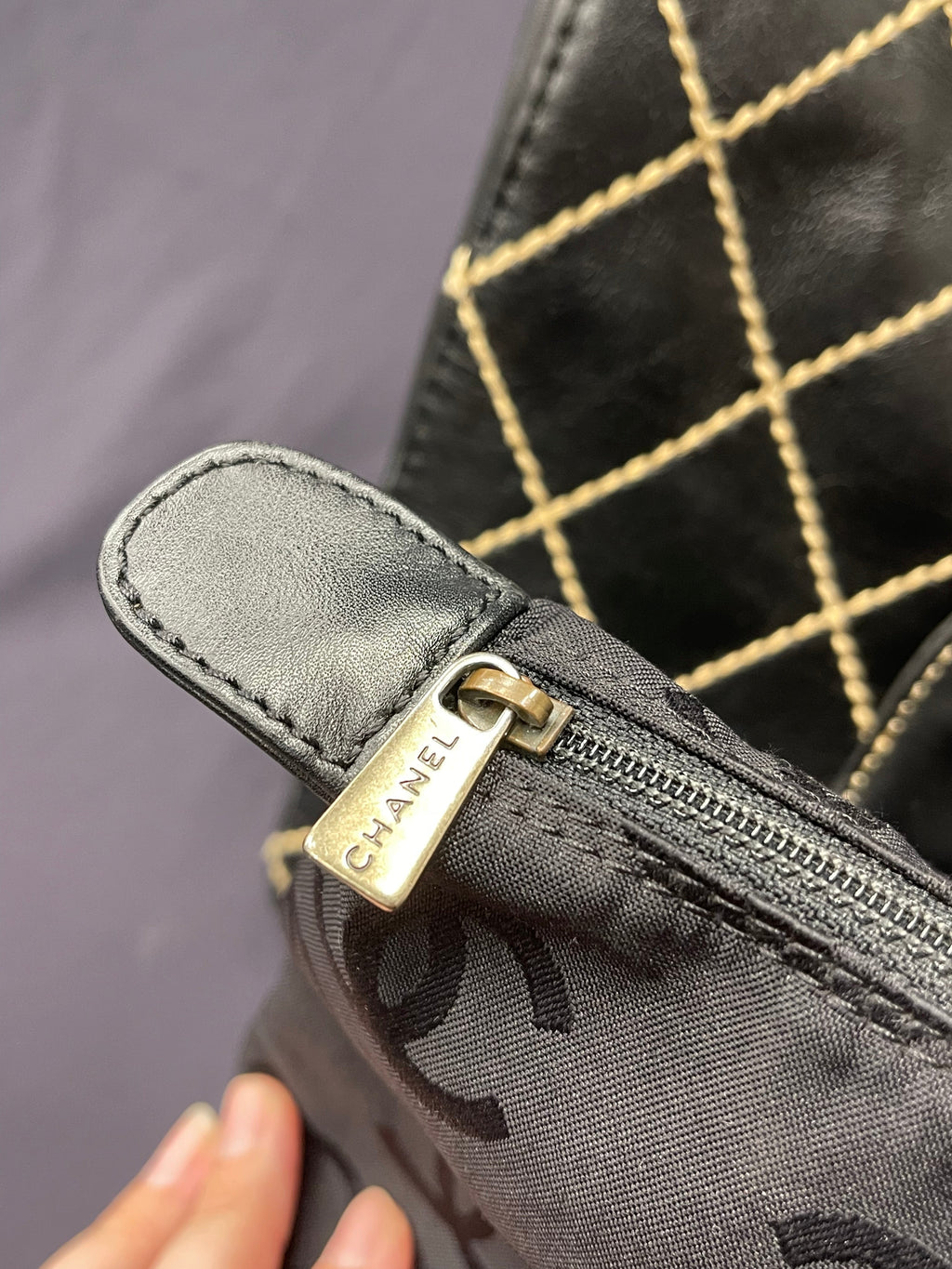 Chanel Wild Stitch Boston Black Tote