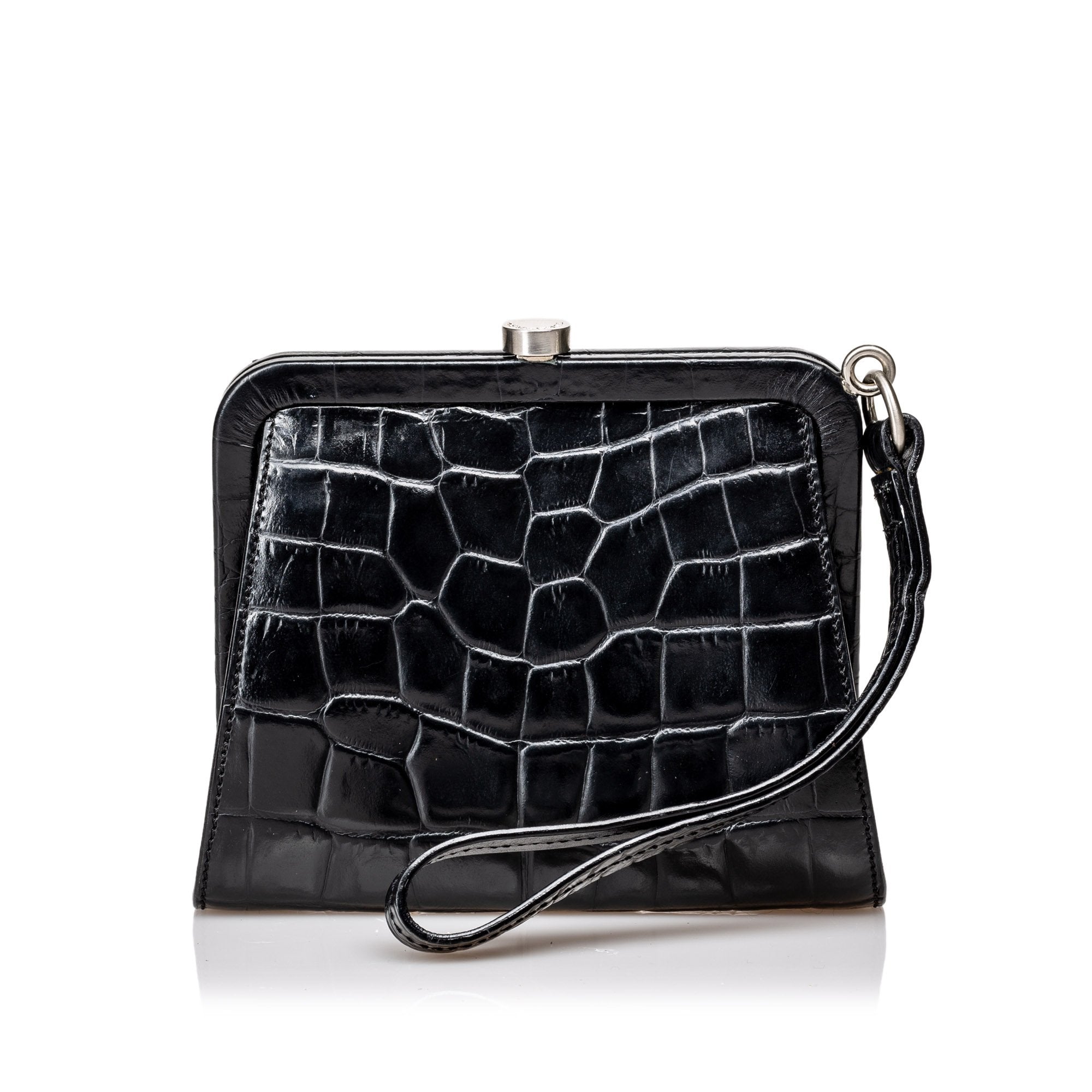 Pre-Loved Burberry Black Others Leather Embossed Clutch Bag United Kingdom