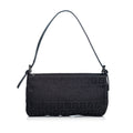 Pre-Loved Fendi Black Canvas Fabric Zucchino Baguette ITALY