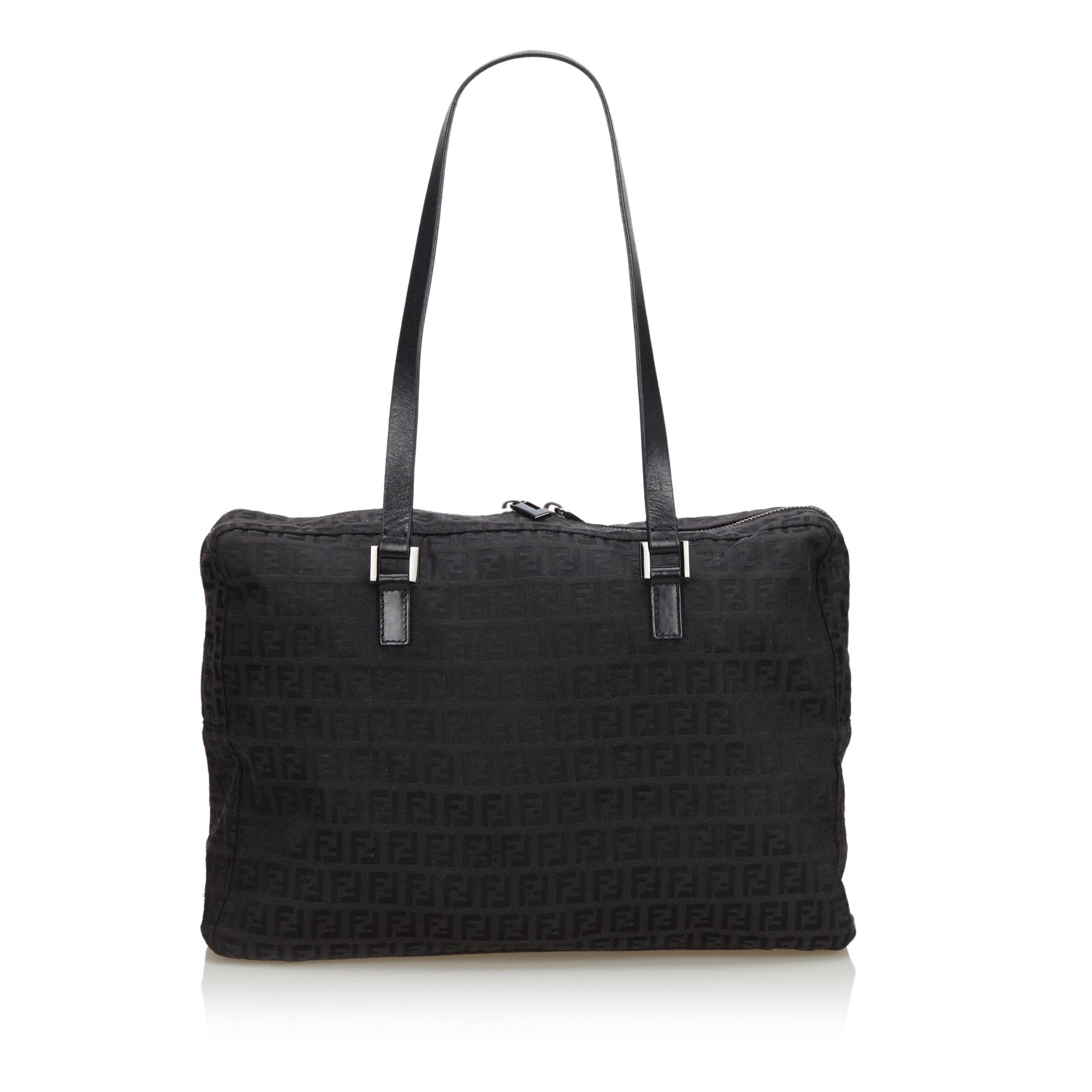 Pre-Loved Fendi Black Canvas Fabric Zucchino Shoulder Bag Italy