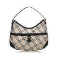 Pre-Loved Burberry Brown Beige Canvas Fabric Nova Check Hobo Bag United Kingdom