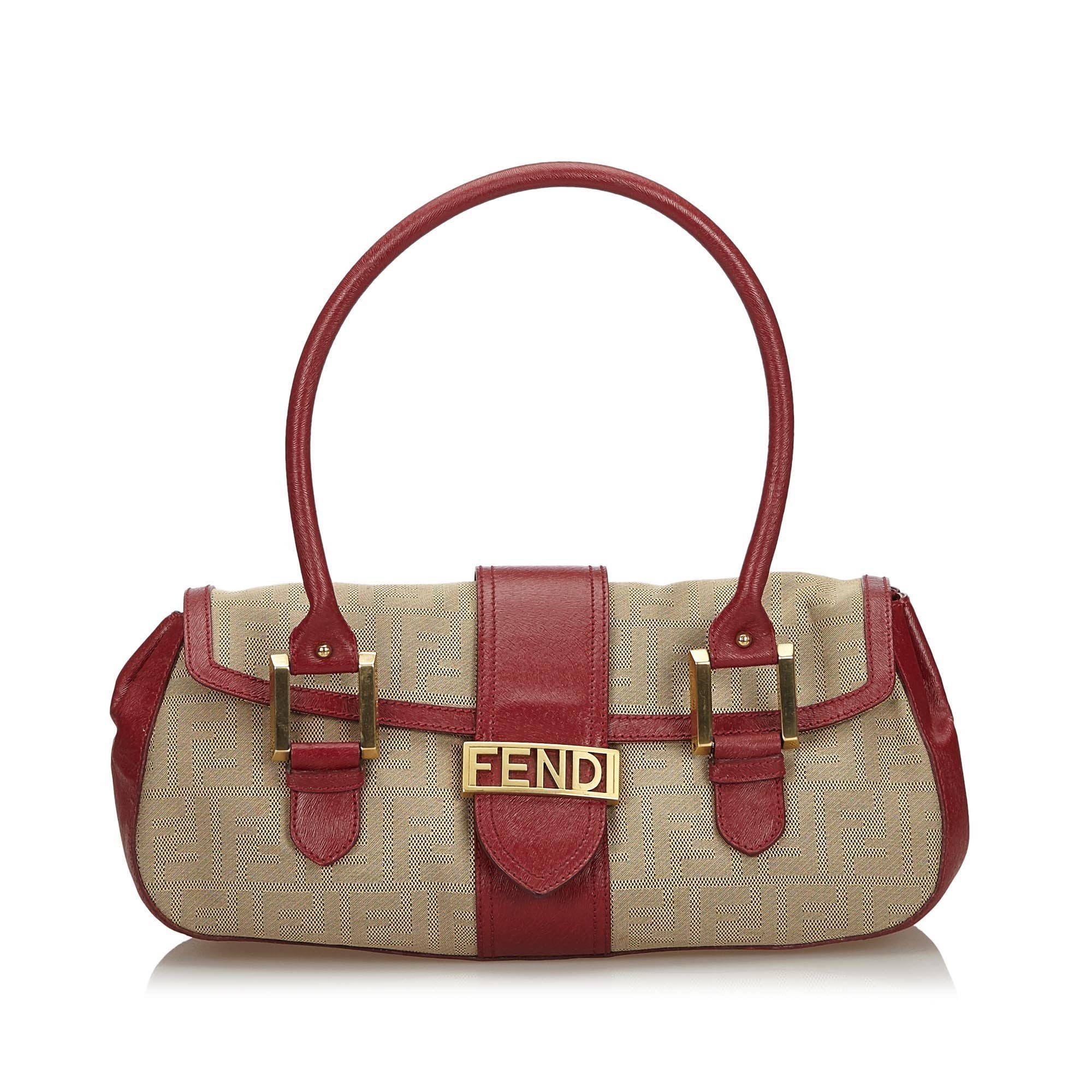Pre-Loved Fendi Brown Beige Canvas Fabric Zucca Handbag Italy