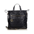 Pre-Loved Fendi Black Others Leather Zucca Embossed Satchel Italy
