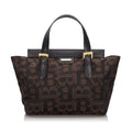 Pre-Loved Burberry Brown Dark Canvas Fabric Handbag United Kingdom